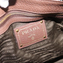 PRADA Hand Bag Vittero Dino Leather 2way Brown Gold Auth BA15889V-23