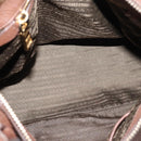 PRADA Hand Bag Vittero Dino Leather 2way Brown Gold Auth BA15889V-11