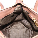 PRADA Hand Bag Vittero Dino Leather 2way Brown Gold Auth BA15889V-24
