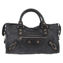 Balenciaga The Giant Part Time Bag Leather 2way Gray Silver 173082 Auth BA15890A-13