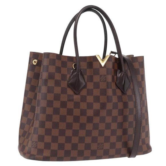 LOUIS VUITTON Damier Ebene Kensington Hand Bag N41435 LV Auth BA15892V