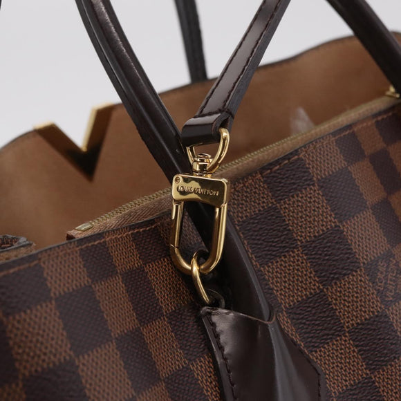 LOUIS VUITTON Damier Ebene Kensington Hand Bag N41435 LV Auth BA15892V