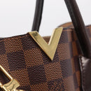 LOUIS VUITTON Damier Ebene Kensington Hand Bag N41435 LV Auth BA15892V-18