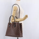 LOUIS VUITTON Damier Ebene Kensington Hand Bag N41435 LV Auth BA15892V-29
