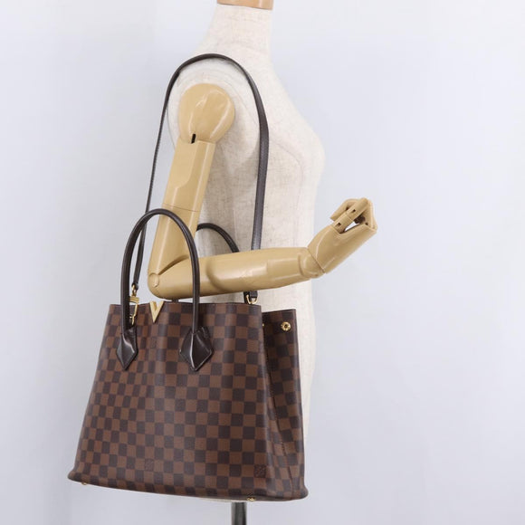 LOUIS VUITTON Damier Ebene Kensington Hand Bag N41435 LV Auth BA15892V