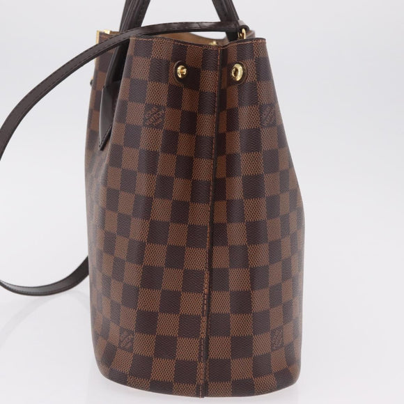 LOUIS VUITTON Damier Ebene Kensington Hand Bag N41435 LV Auth BA15892V
