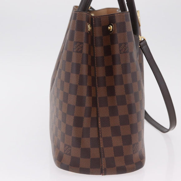 LOUIS VUITTON Damier Ebene Kensington Hand Bag N41435 LV Auth BA15892V