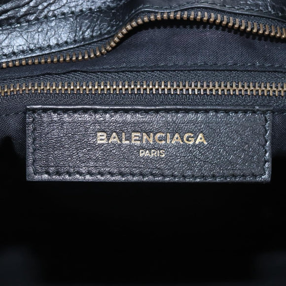 Balenciaga The City Graffiti Hand Bag Leather 2way Black 505550 Auth BA15893SAM