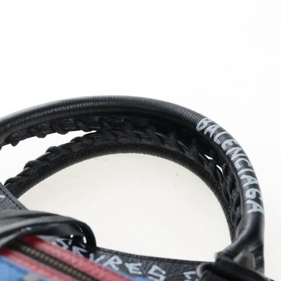 Balenciaga The City Graffiti Hand Bag Leather 2way Black 505550 Auth BA15893SAM