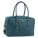PRADA Galleria Hand Bag Saffiano leather Green Gold Auth BA15894V-1