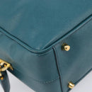 PRADA Galleria Hand Bag Saffiano leather Green Gold Auth BA15894V-16