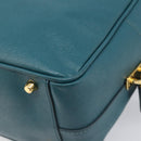 PRADA Galleria Hand Bag Saffiano leather Green Gold Auth BA15894V-17