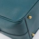 PRADA Galleria Hand Bag Saffiano leather Green Gold Auth BA15894V-18