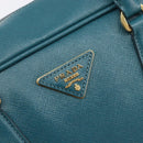 PRADA Galleria Hand Bag Saffiano leather Green Gold Auth BA15894V-19