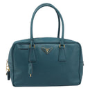 PRADA Galleria Hand Bag Saffiano leather Green Gold Auth BA15894V-13