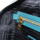 PRADA Galleria Hand Bag Saffiano leather Green Gold Auth BA15894V-26