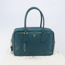 PRADA Galleria Hand Bag Saffiano leather Green Gold Auth BA15894V-12