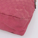 GUCCI GG Canvas Horsebit Shoulder Bag Pink Gold 115867 Auth BA15896V-9