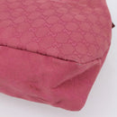 GUCCI GG Canvas Horsebit Shoulder Bag Pink Gold 115867 Auth BA15896V-15