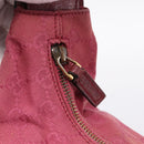 GUCCI GG Canvas Horsebit Shoulder Bag Pink Gold 115867 Auth BA15896V-10