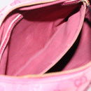 GUCCI GG Canvas Horsebit Shoulder Bag Pink Gold 115867 Auth BA15896V-21