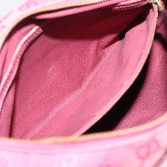 GUCCI GG Canvas Horsebit Shoulder Bag Pink Gold 115867 Auth BA15896V