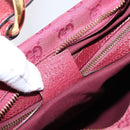 GUCCI GG Canvas Horsebit Shoulder Bag Pink Gold 115867 Auth BA15896V-12
