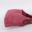 GUCCI GG Canvas Horsebit Shoulder Bag Pink Gold 115867 Auth BA15896V-4