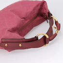 GUCCI GG Canvas Horsebit Shoulder Bag Pink Gold 115867 Auth BA15896V-7