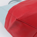 CELINE Horizontal Cabas Tote Bag Leather Red Gold Auth BA15897V-16