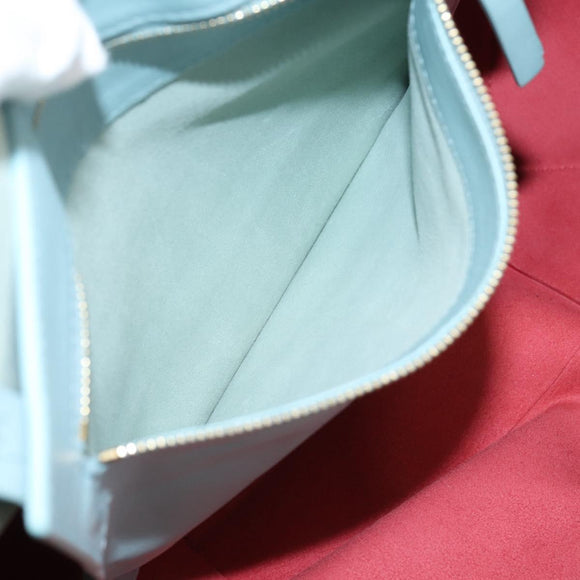 CELINE Horizontal Cabas Tote Bag Leather Red Gold Auth BA15897V