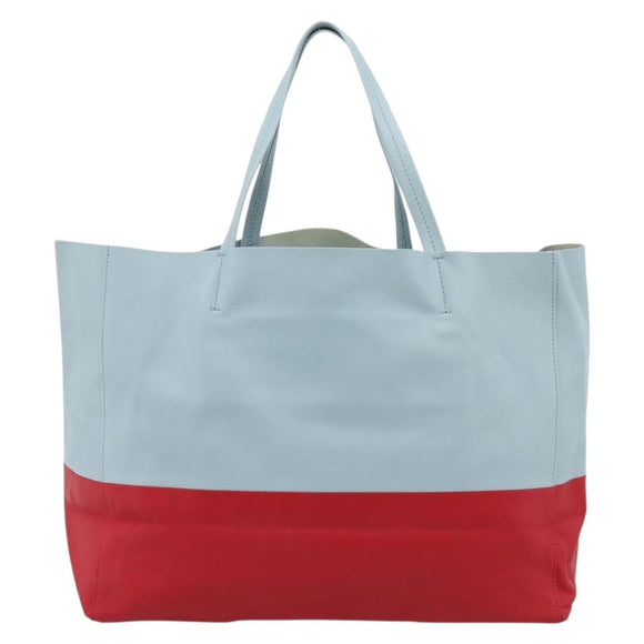 CELINE Horizontal Cabas Tote Bag Leather Red Gold Auth BA15897V