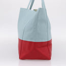 CELINE Horizontal Cabas Tote Bag Leather Red Gold Auth BA15897V-4