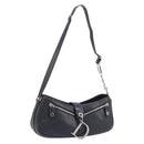 Christian Dior Shoulder Bag Leather Black Silver Auth BA15898SAM-1