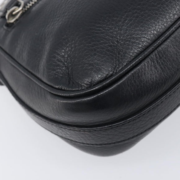 Christian Dior Shoulder Bag Leather Black Silver Auth BA15898SAM
