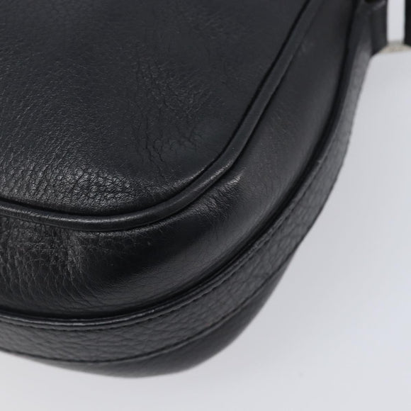 Christian Dior Shoulder Bag Leather Black Silver Auth BA15898SAM