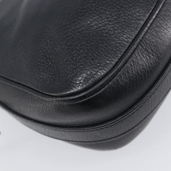 Christian Dior Shoulder Bag Leather Black Silver Auth BA15898SAM