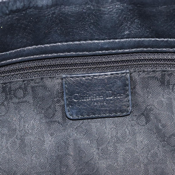 Christian Dior Shoulder Bag Leather Black Silver Auth BA15898SAM