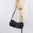 Christian Dior Shoulder Bag Leather Black Silver Auth BA15898SAM-31