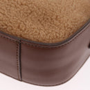 Stella McCartney Chain Shoulder Bag Leather Boa Brown Gold Auth BA15899A-19