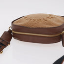 Stella McCartney Chain Shoulder Bag Leather Boa Brown Gold Auth BA15899A-7