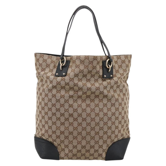 GUCCI GG Canvas Hand Bag 2way Gold Beige 247286 Auth BA15907V