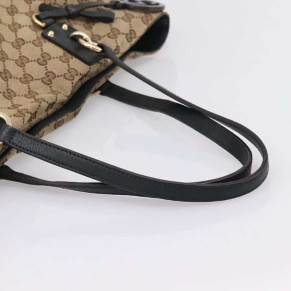 GUCCI GG Canvas Hand Bag 2way Gold Beige 247286 Auth BA15907V