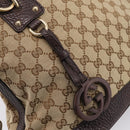 GUCCI GG Canvas Tote Bag 2way Beige Gold 247279 Auth BA15908V-19