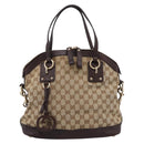 GUCCI GG Canvas Tote Bag 2way Beige Gold 247279 Auth BA15908V-13