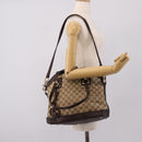 GUCCI GG Canvas Tote Bag 2way Beige Gold 247279 Auth BA15908V-25