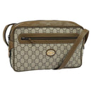 GUCCI GG Plus Supreme Shoulder Bag PVC Beige Gold Auth BA1591-1