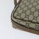 GUCCI GG Plus Supreme Shoulder Bag PVC Beige Gold Auth BA1591-15