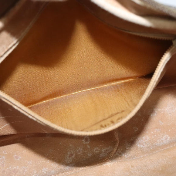 GUCCI GG Plus Supreme Shoulder Bag PVC Beige Gold Auth BA1591