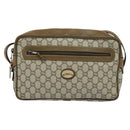 GUCCI GG Plus Supreme Shoulder Bag PVC Beige Gold Auth BA1591-13